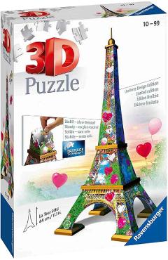 Poza produsului Puzzle 3D: Turnul Eiffel cu inimioare