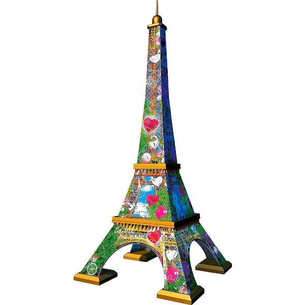 Puzzle 3D: Turnul Eiffel cu inimioare