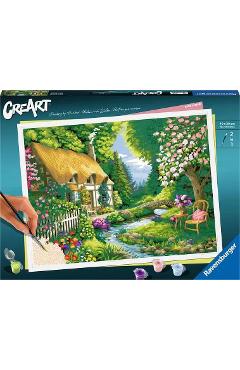 Poza produsului Pictura pe numere. Casuta pe malul raului