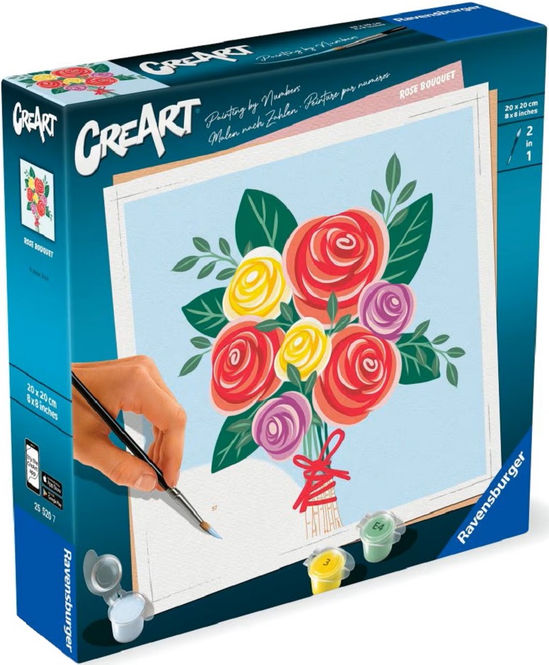 Pictura pe numere. Buchet de trandafiri