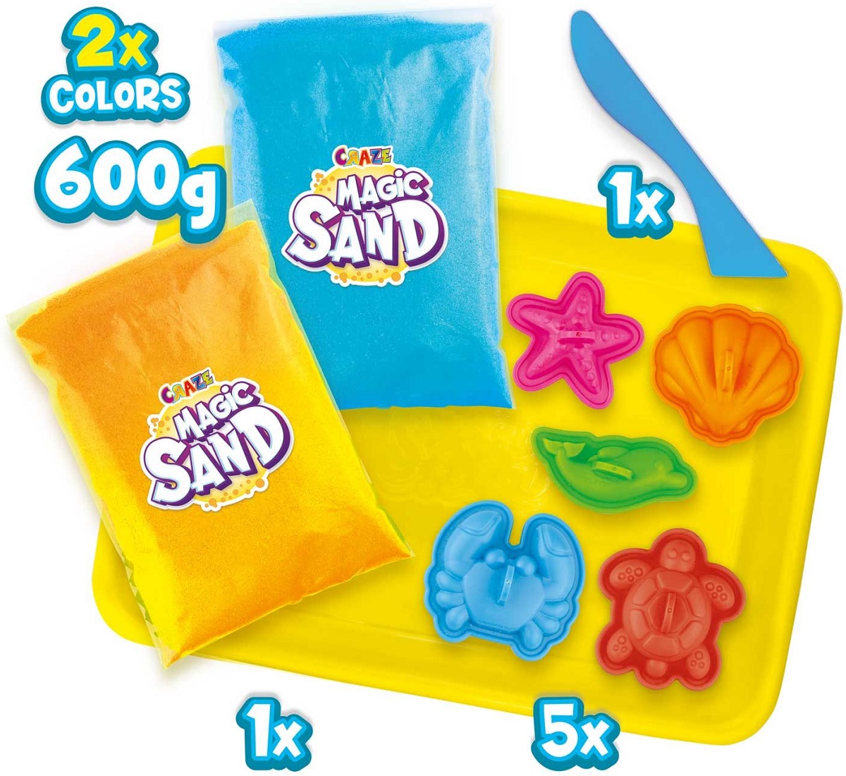 Nisip kinetic: Set cu forme marine