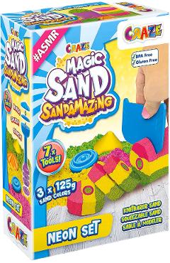Poza produsului Nisip kinetic: Set joaca neon