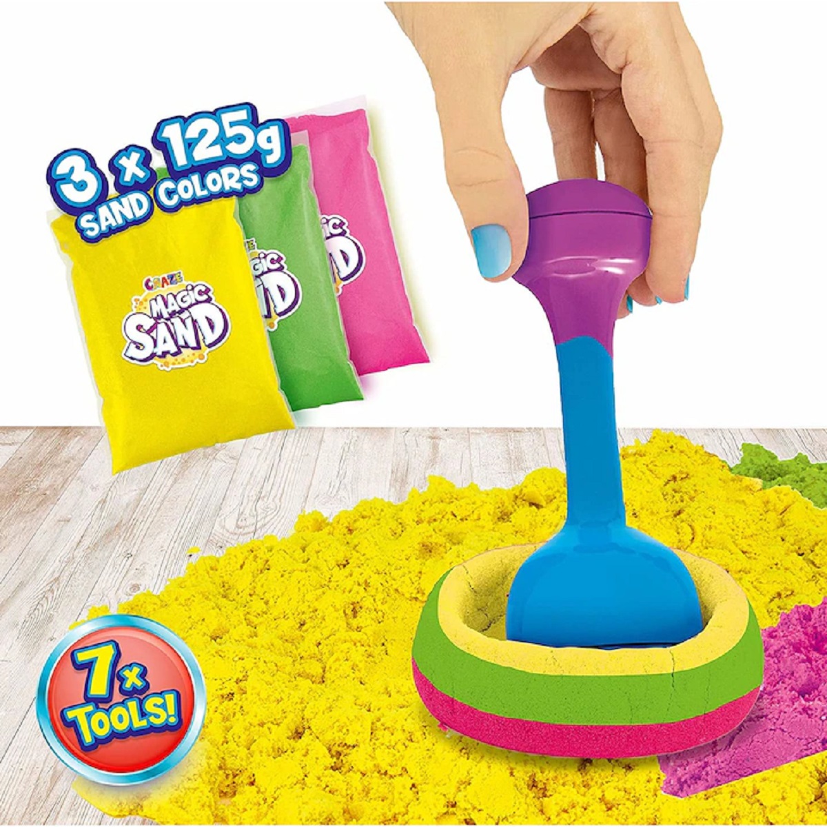 Nisip kinetic: Set joaca neon