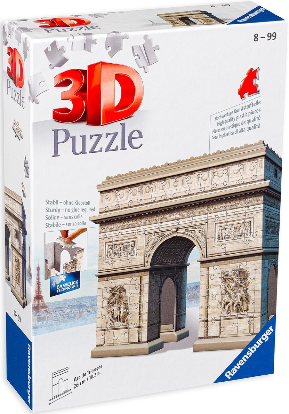 Puzzle 3D: Arcul de Triumf cu inimioare
