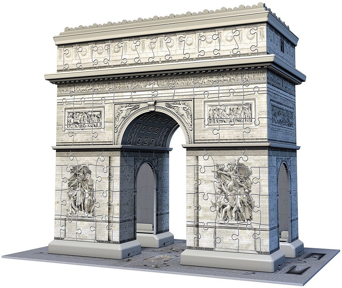 Puzzle 3D: Arcul de Triumf cu inimioare