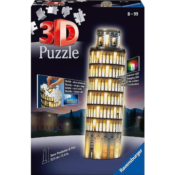 Puzzle 3D: Turnul din Pisa. Editie luminoasa