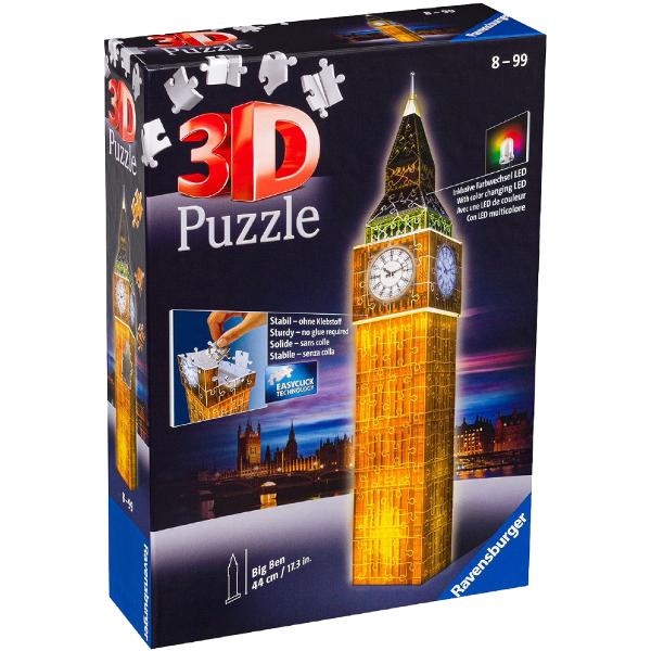 Puzzle 3D: Big Ben. Editie luminoasa