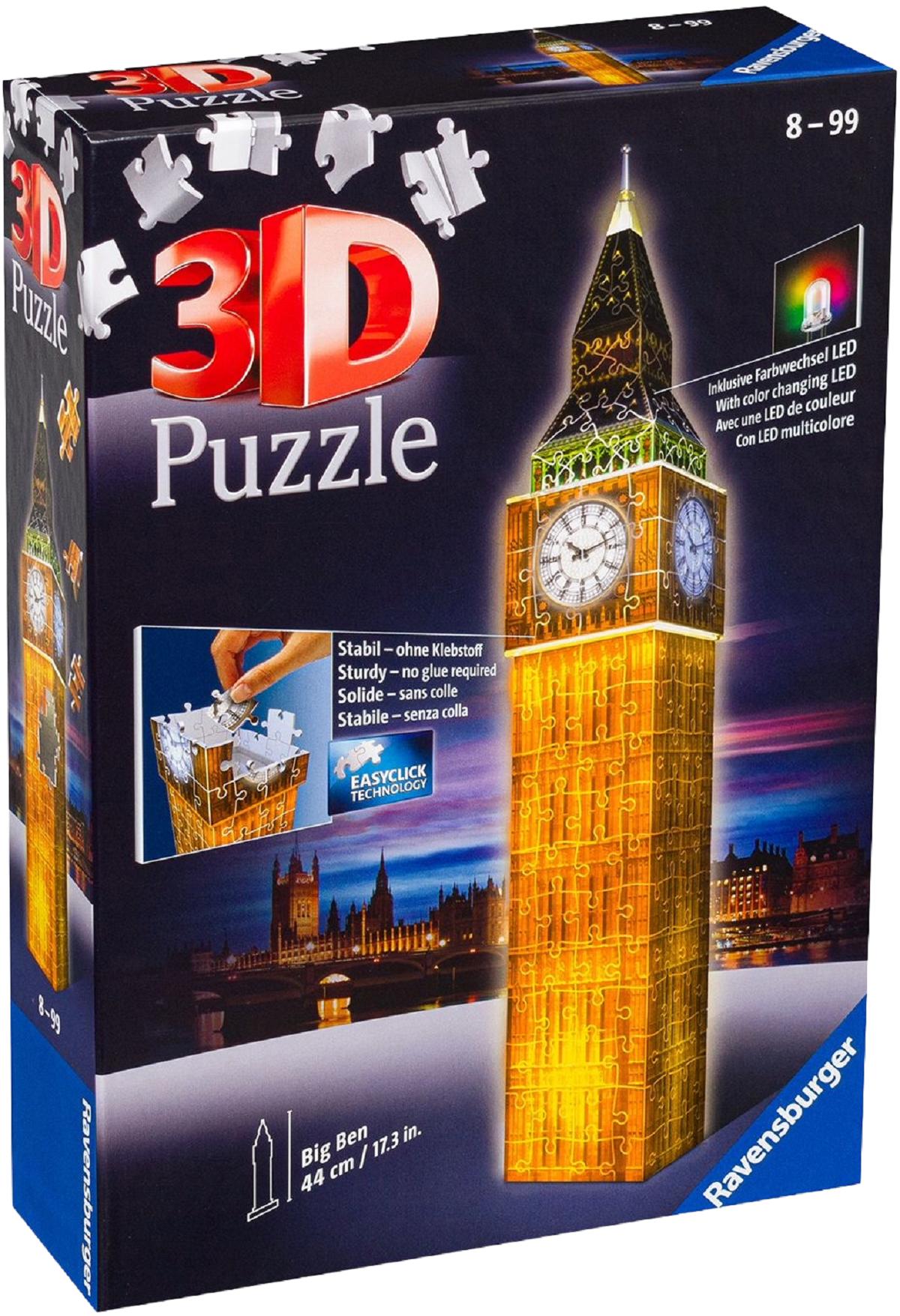 Puzzle 3D: Big Ben. Editie luminoasa
