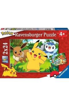 Poza produsului Puzzle 2x24 piese. Pokemon