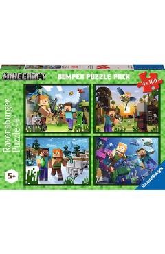 Poza produsului Puzzle 4x100 piese. Minecraft