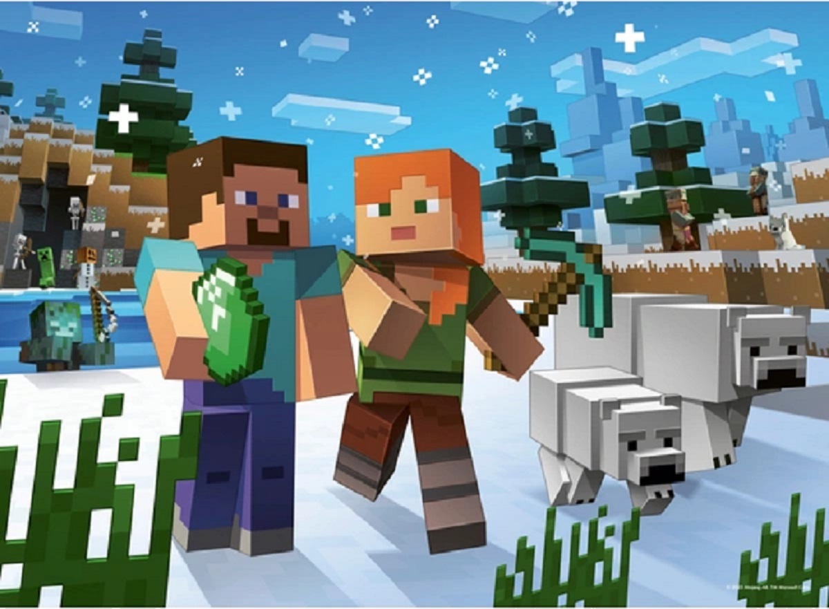 Puzzle 4x100 piese. Minecraft