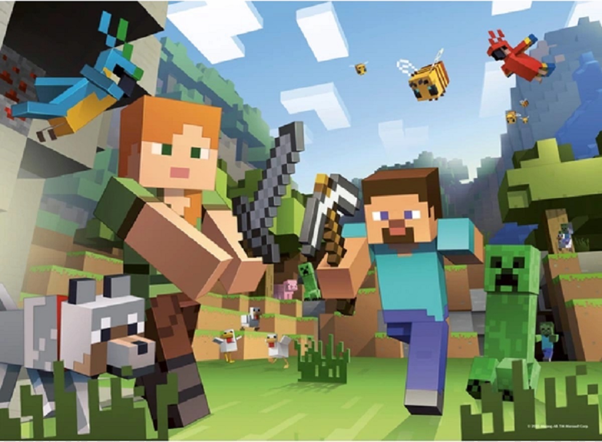 Puzzle 4x100 piese. Minecraft