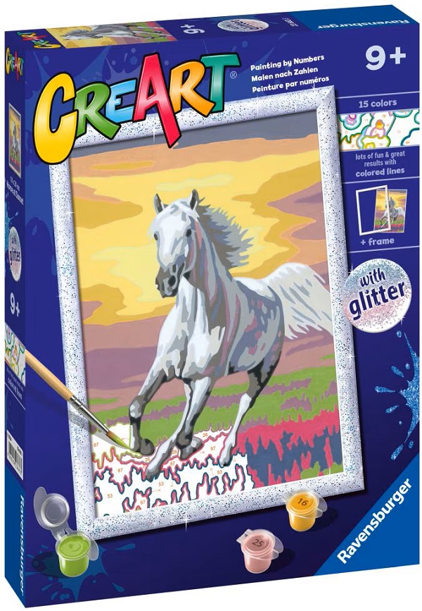 Pictura pe numere. Cal la apus