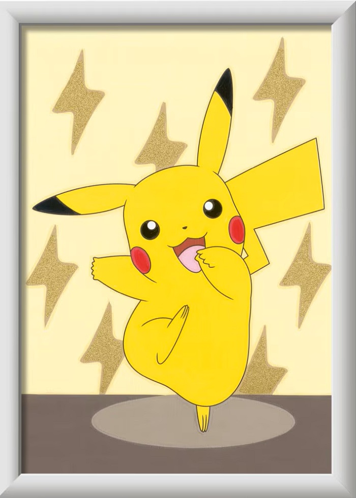 Pictura pe numere pentru copii. Pikachu
