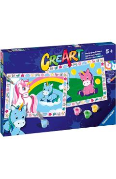 Poza produsului Pictura pe numere. 2 sabloane unicorni veseli