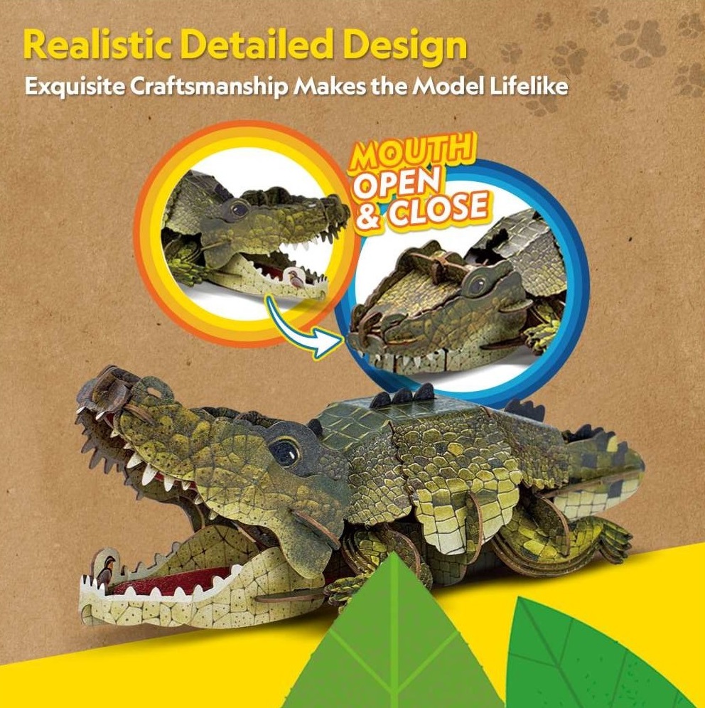 Puzzle 3D. Crocodil