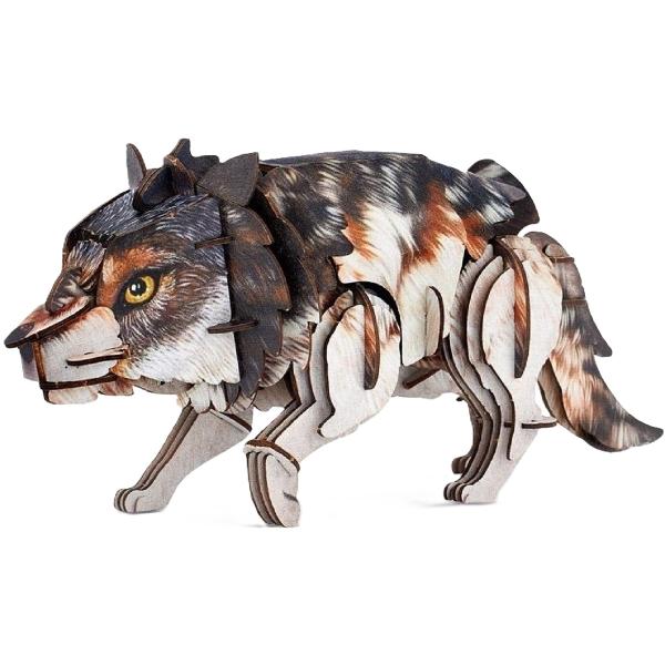 Puzzle 3D. Lup Cenusiu