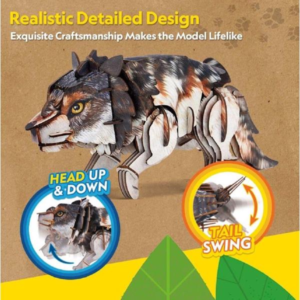 Puzzle 3D. Lup Cenusiu