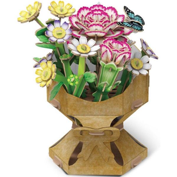 Puzzle 3D: Buchet de flori. Garoafa