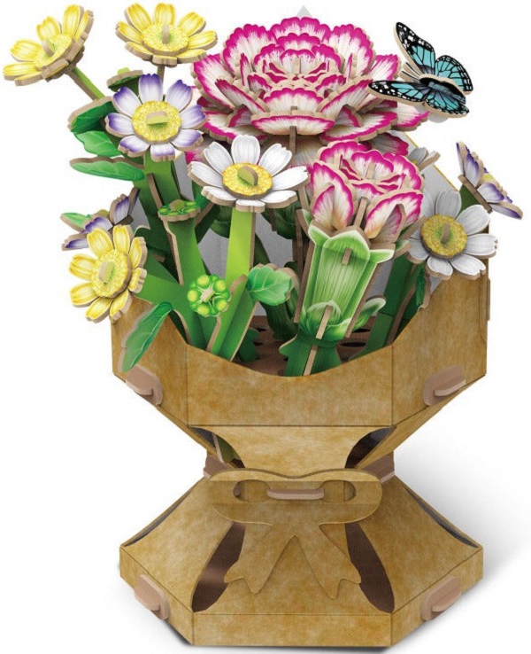 Puzzle 3D: Buchet de flori. Garoafa