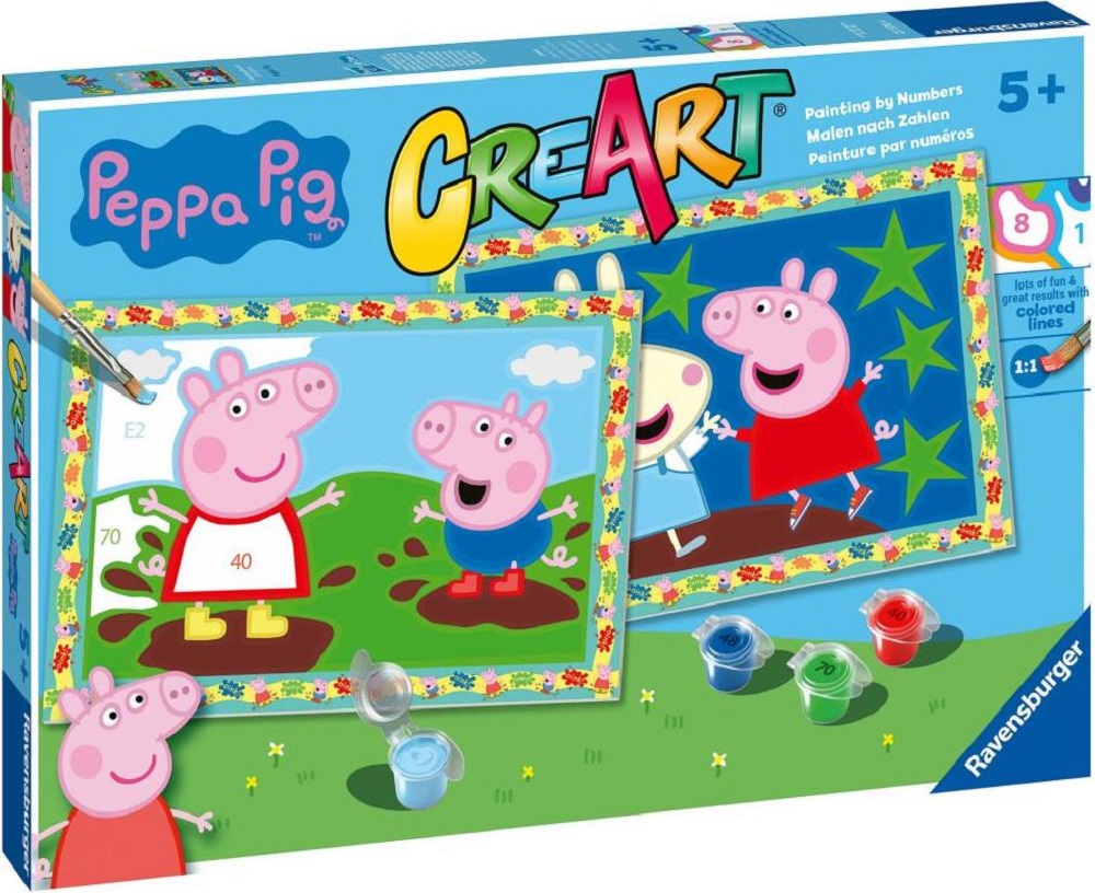 Pictura pe numere. 2 sabloane Peppa Pig