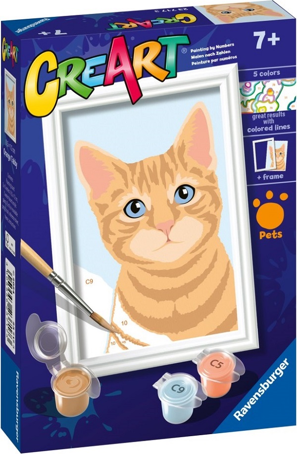 Pictura pe numere: Pisicuta portocalie