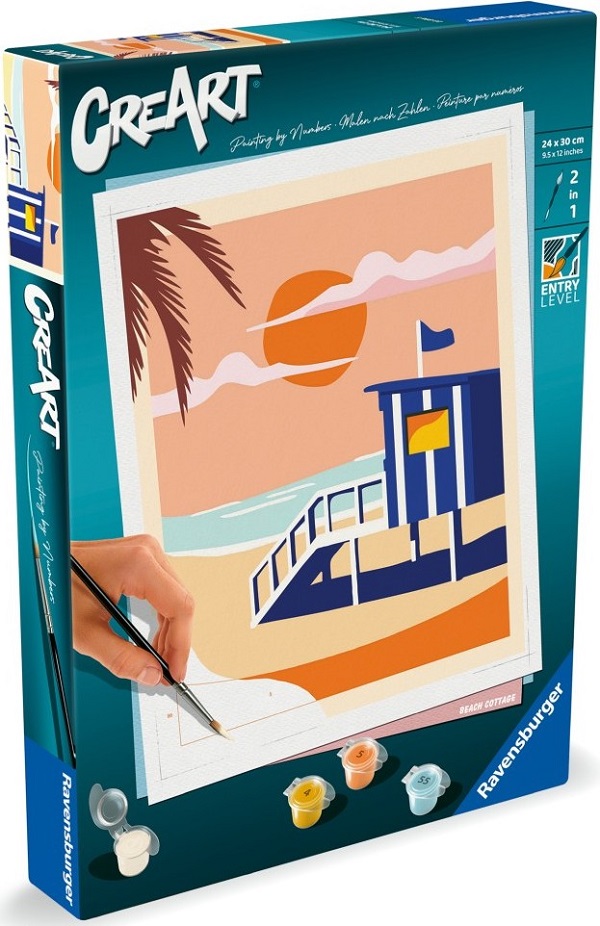 Pictura pe numere. Cabana pe plaja