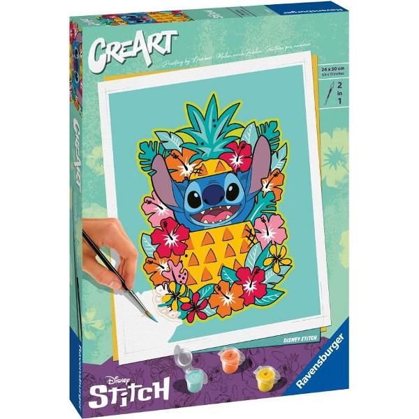 Pictura pe numere. Floral Disney Stitch