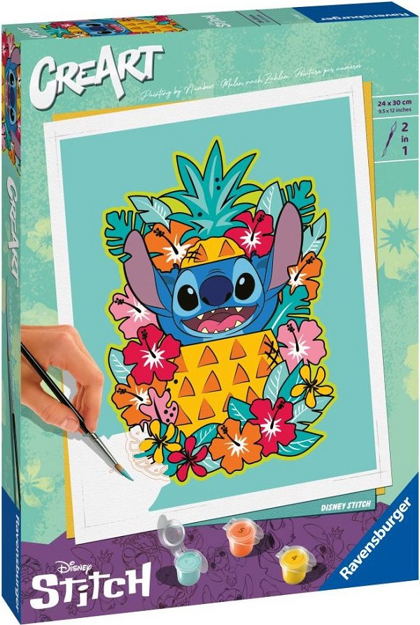 Pictura pe numere. Floral Disney Stitch