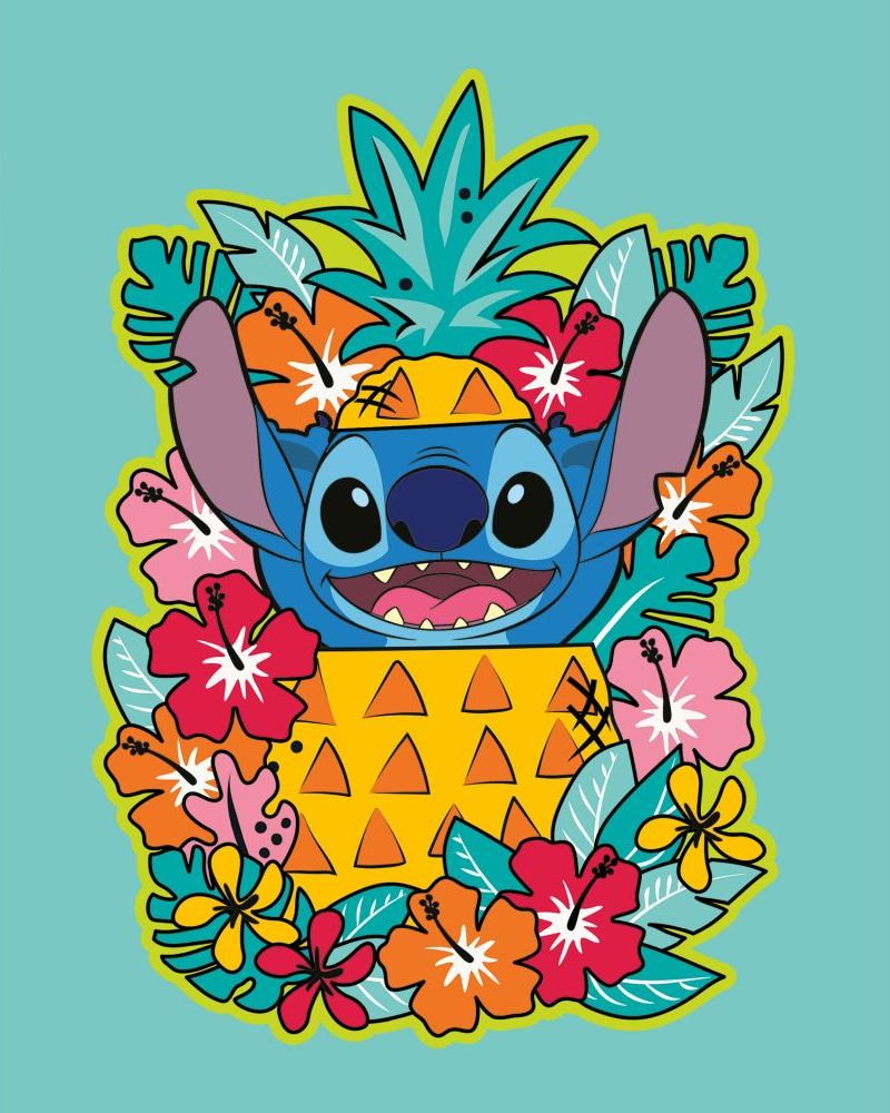 Pictura pe numere. Floral Disney Stitch
