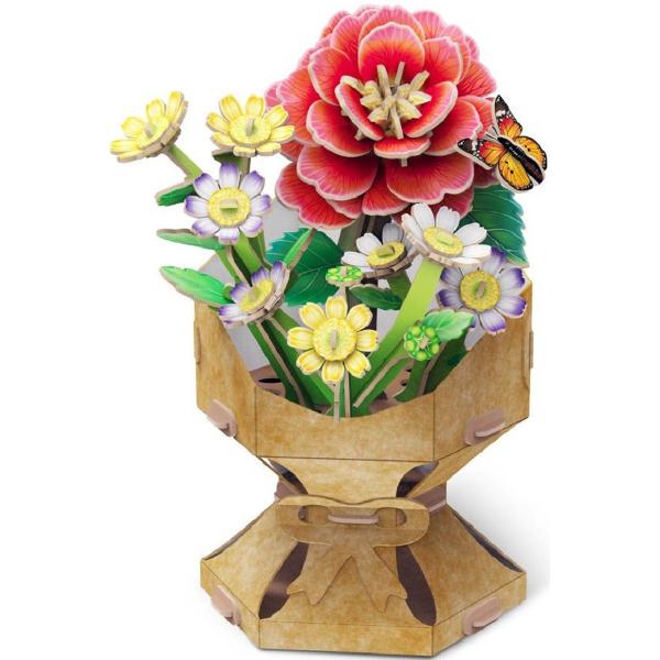 Puzzle 3D: Buchet de flori. Camelie
