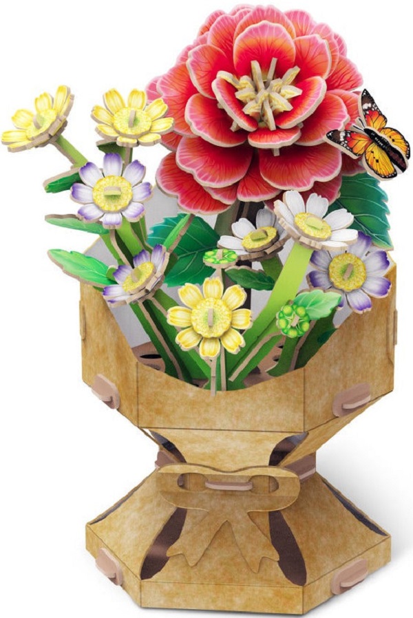 Puzzle 3D: Buchet de flori. Camelie
