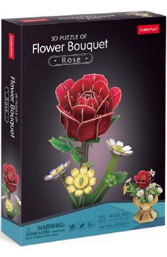 Poza produsului Puzzle 3D: Buchet de flori. Trandafir