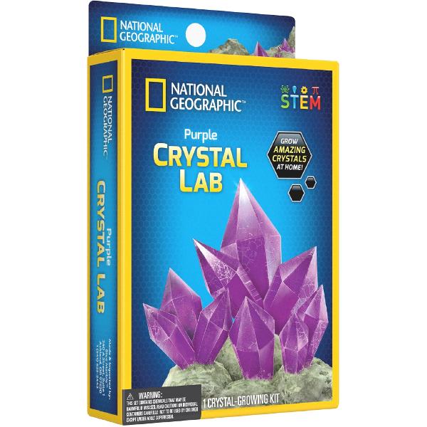 Mini laborator de crestere a cristalelor Violet. Kit educativ STEM