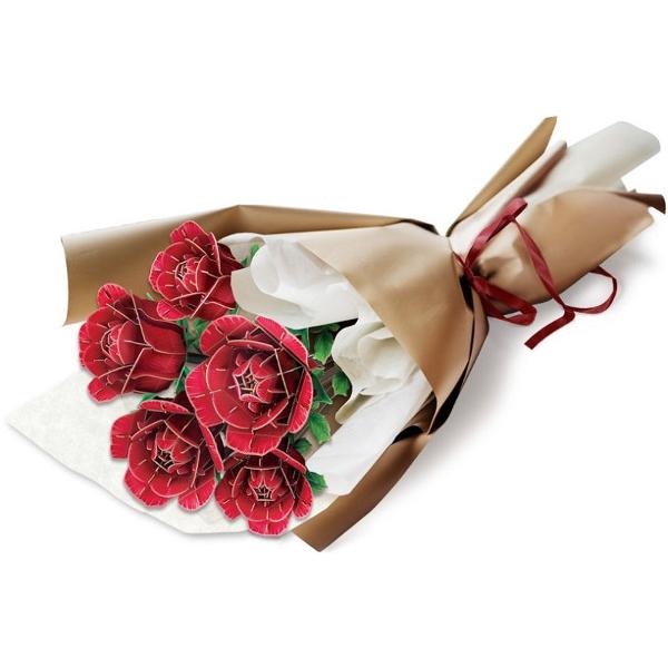 Puzzle 3D: Buchet de flori. Trandafiri