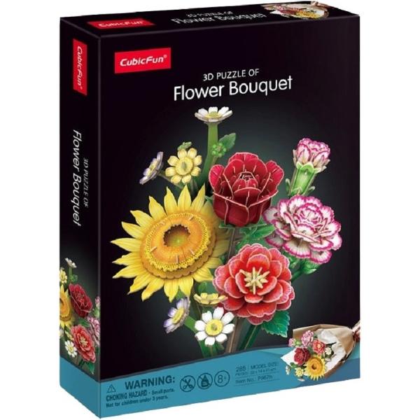 Puzzle 3D: Buchet de flori asortate