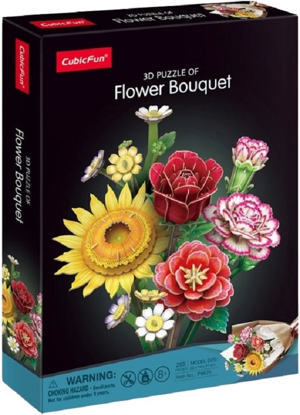 Puzzle 3D: Buchet de flori asortate