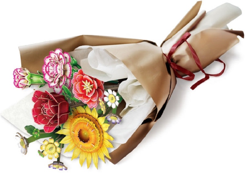 Puzzle 3D: Buchet de flori asortate