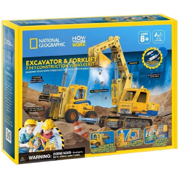 Joc educativ 3D: Excavator si stivuitor. Kit STEM