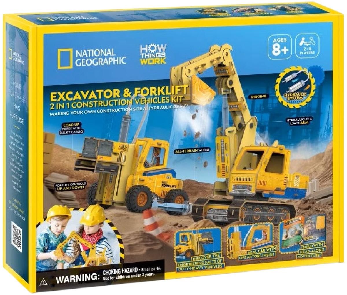 Joc educativ 3D: Excavator si stivuitor. Kit STEM