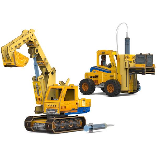 Joc educativ 3D: Excavator si stivuitor. Kit STEM