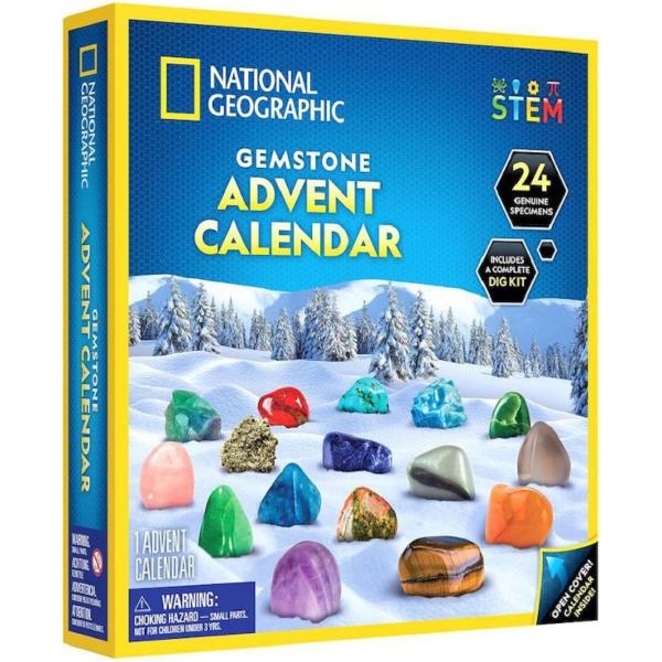 Calendar Avent: Roci si pietre pretioase cu 24 de surprize. Kit educativ STEM