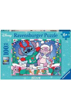 Poza produsului Puzzle 100. Disney Stitch in spiritul Craciunului