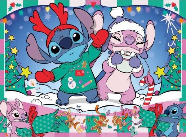 Puzzle 100. Disney Stitch in spiritul Craciunului