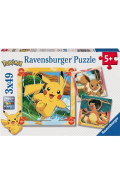 Poza produsului  Puzzle 3x49 piese. Pokemon