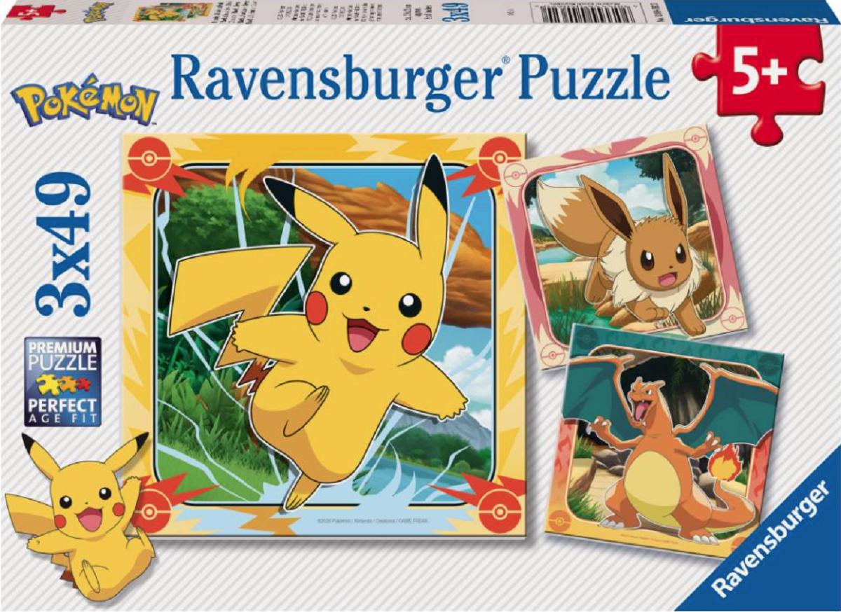  Puzzle 3x49 piese. Pokemon