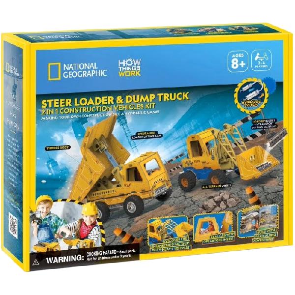 Joc educativ 3D: Mini incarcator si basculanta. Kit STEM