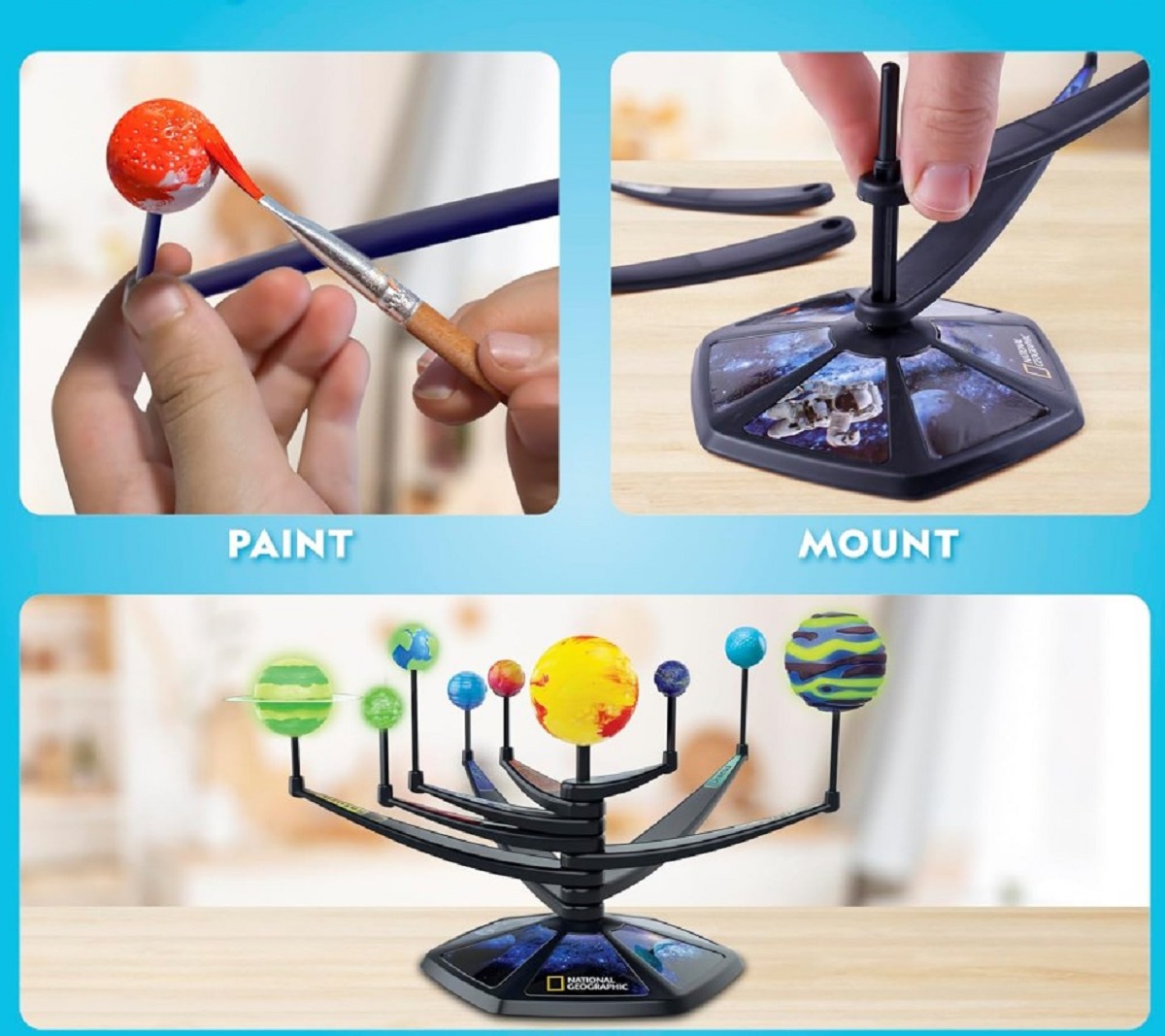 Sistemul solar planete fosforescente. Kit educativ STEM