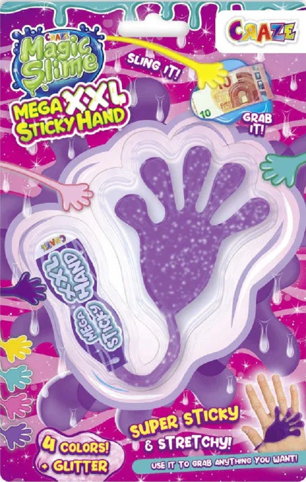 Mana lipicioasa. Slime mov cu sclipici