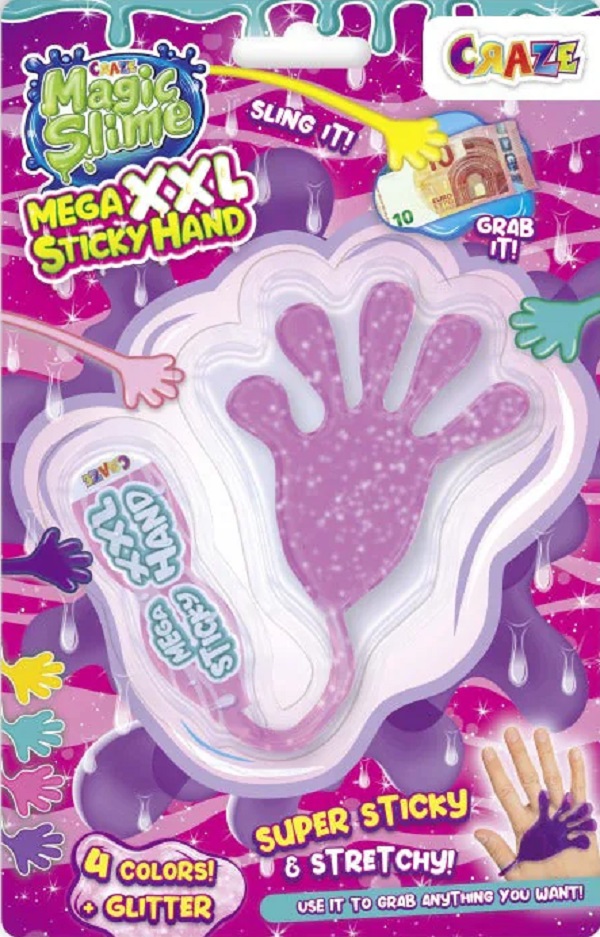 Mana lipicioasa. Slime roz cu sclipici